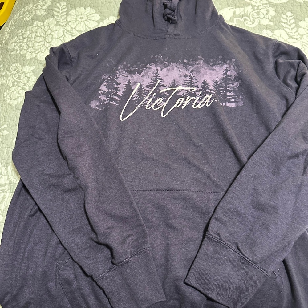 Women’s Victoria Purple Hoodie with Forest Design. Like new. Worn 2x.